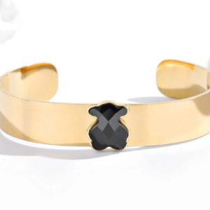 Pulsera rígida de oso negro