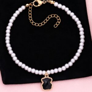 Pulsera de perlitas con oso de color
