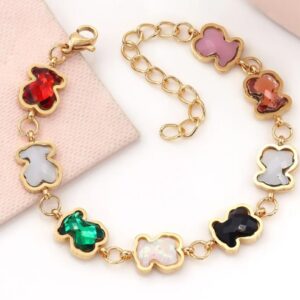 Pulsera de osos de color enlazados