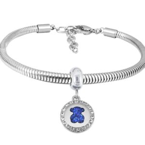 Pulsera con charm de oso o corazón
