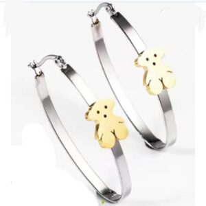 Pantallas de aro con oso en dos tonos