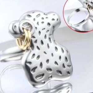 Sortija ajustable de oso calado